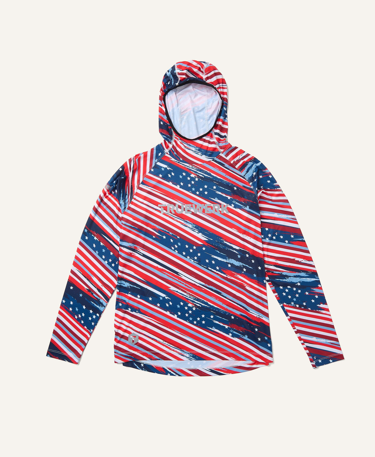 4th of July B1 Sun Hoodie Truewerk Red White and TRUEWERK S