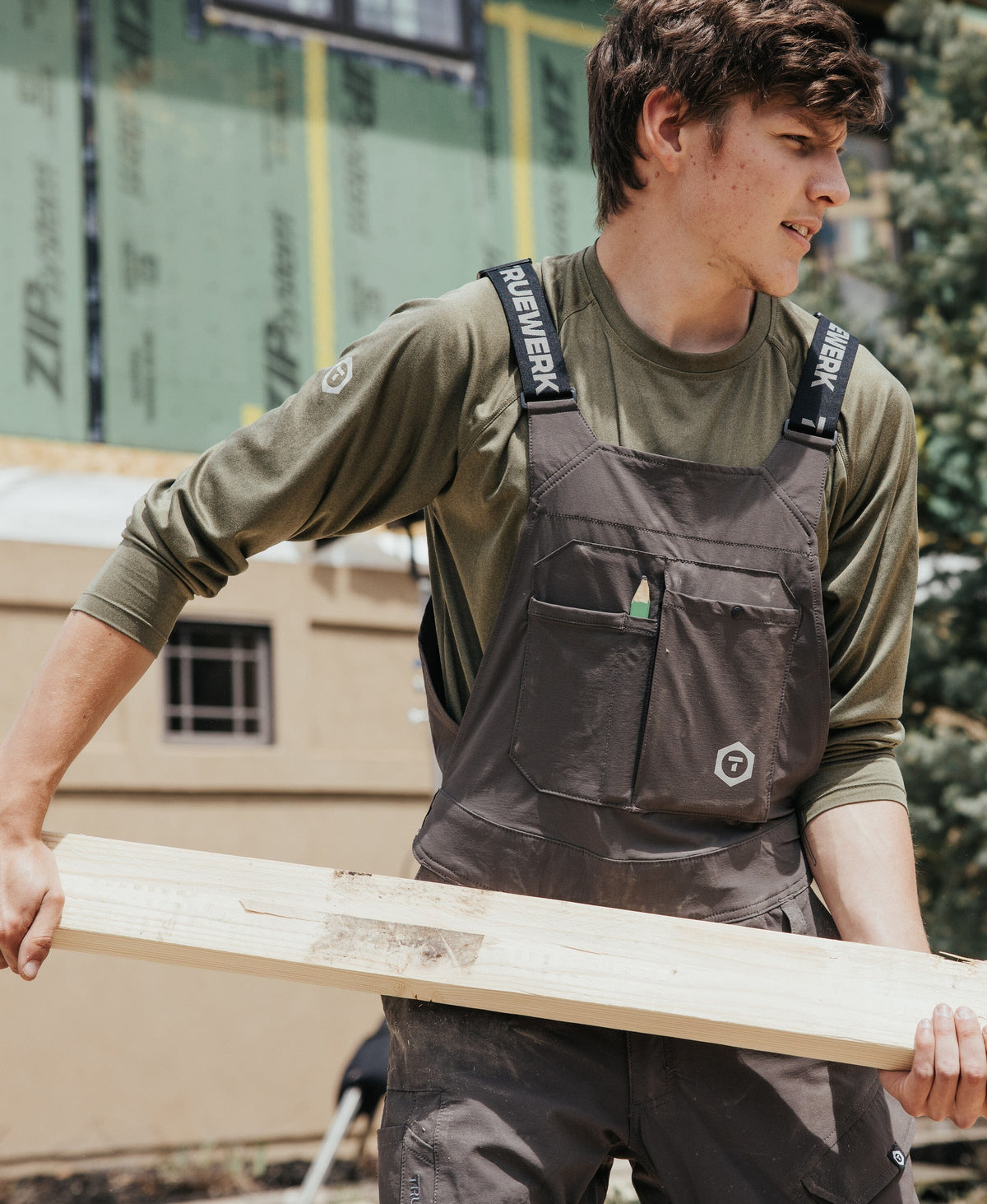 B1 Sun Tee LS - Men's Fit Truewerk #color_heathered olive