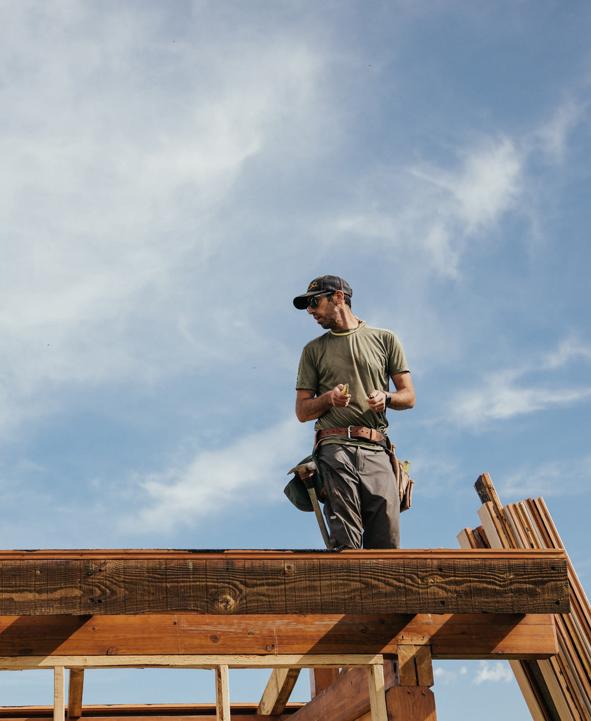 B1 Short Sleeve Tee Truewerk #color_heathered olive