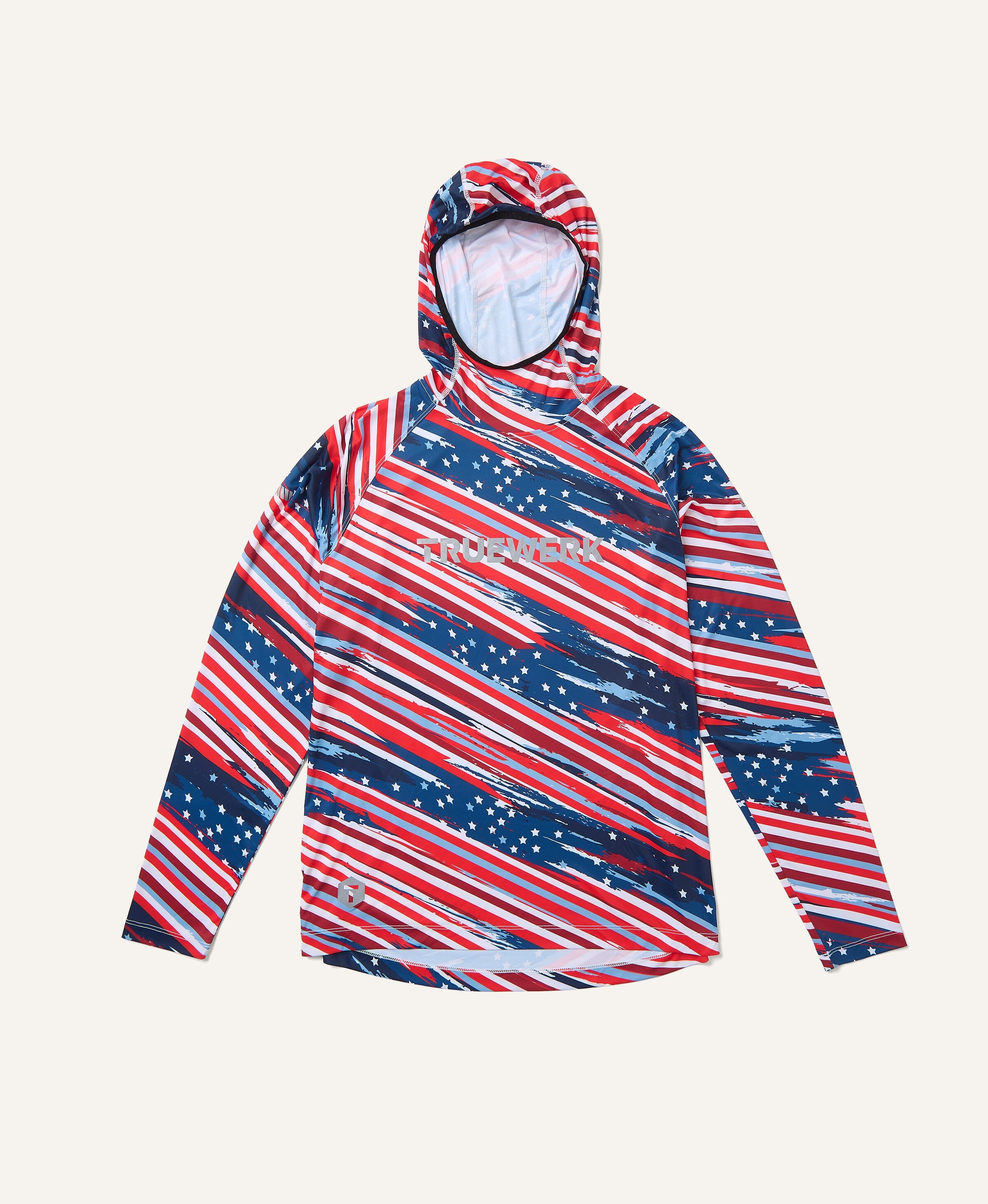 4th of July B1 Sun Hoodie Truewerk Red White and TRUEWERK S 