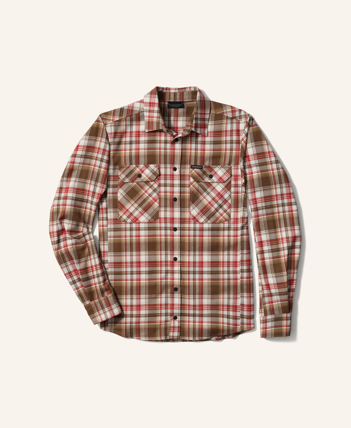 Ember Flannel Long Sleeve WerkShirt Truewerk Rust/Brown Plaid #color_Rust/Brown Plaid