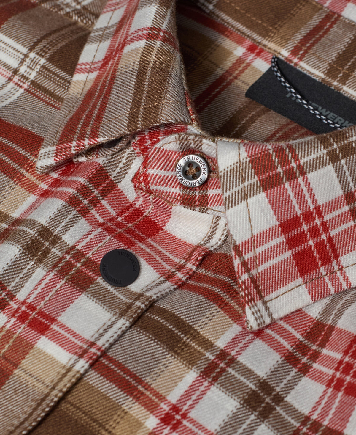 Ember Flannel Long Sleeve WerkShirt Truewerk #color_Rust/Brown Plaid