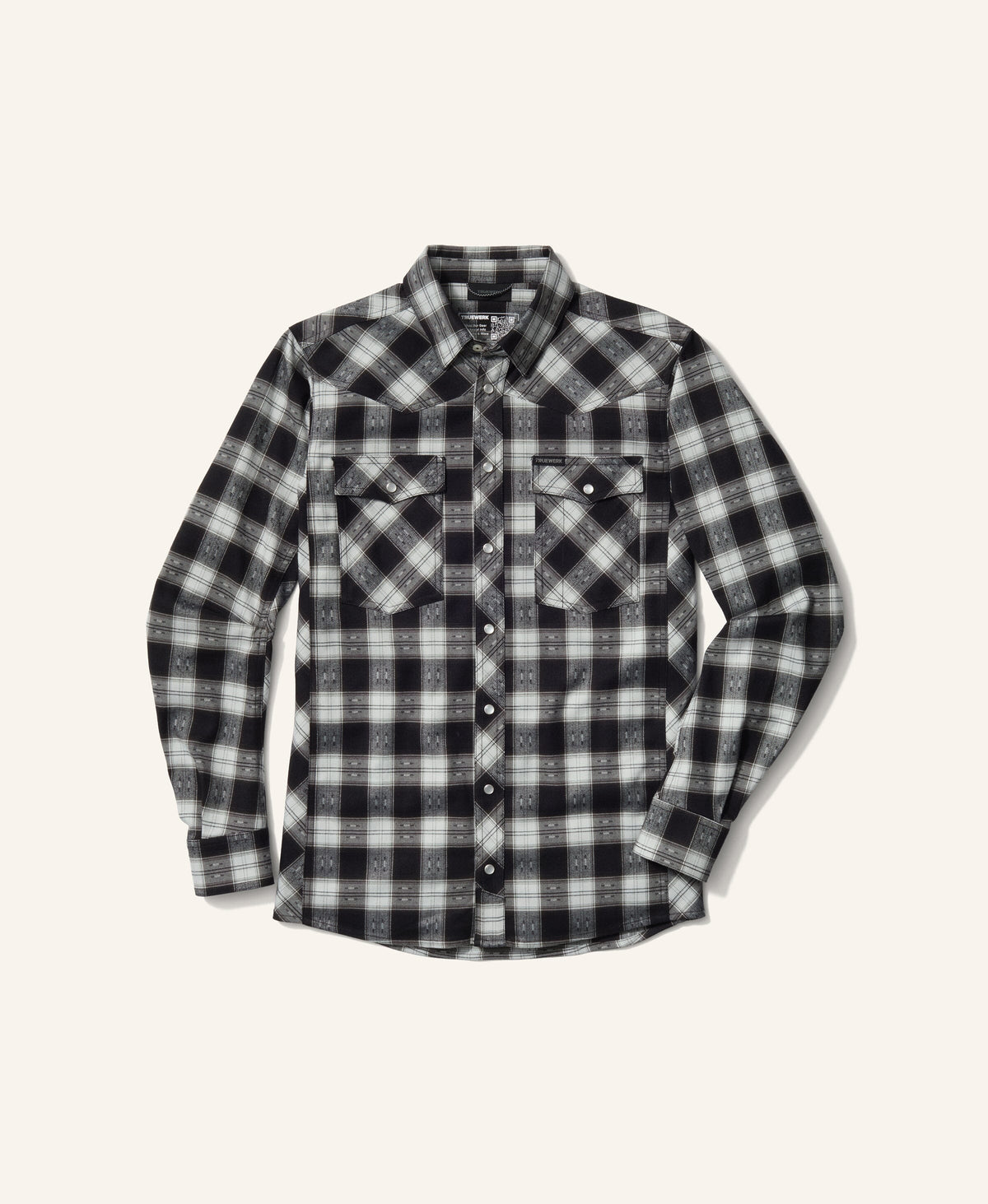 Ember Western Flannel Long Sleeve WerkShirt Truewerk Western White/Black  #color_White/Black