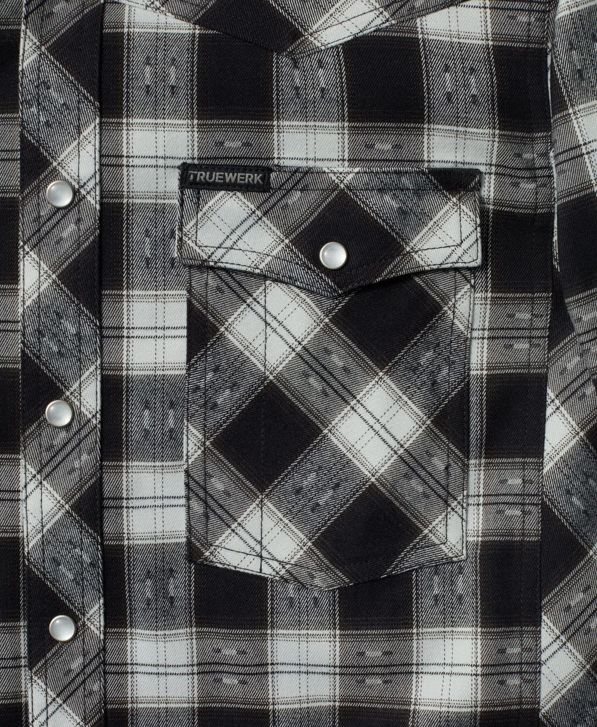 Ember Western Flannel Long Sleeve WerkShirt Truewerk #color_White/Black