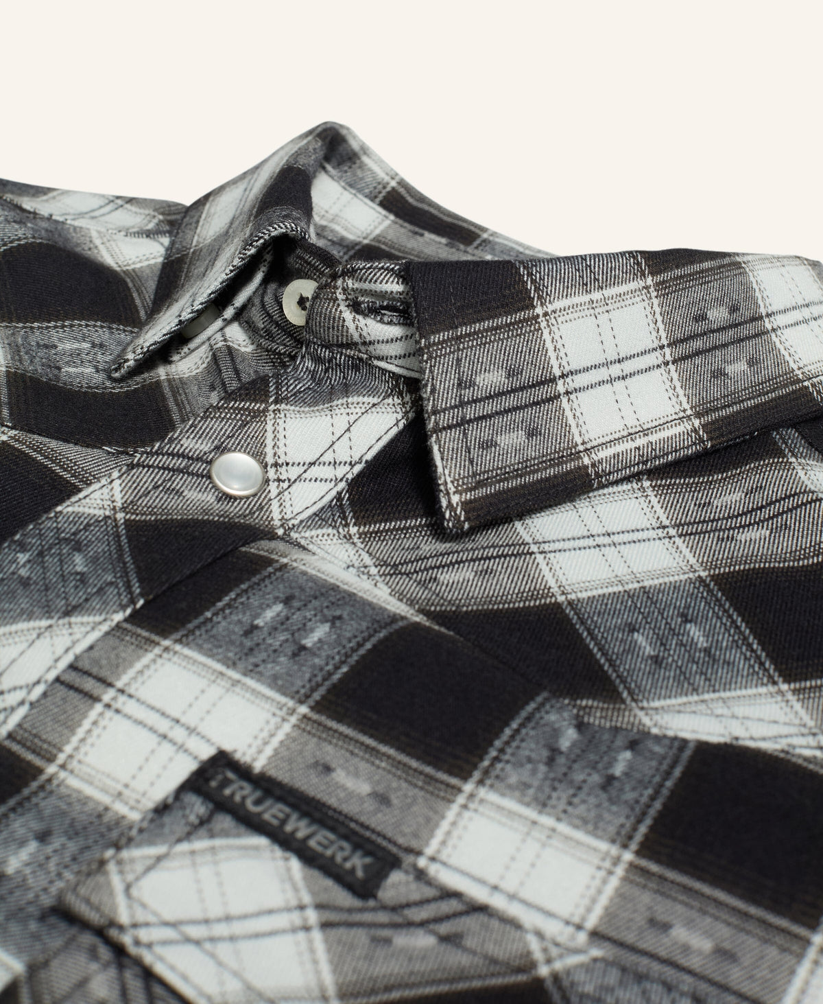 Ember Western Flannel Long Sleeve WerkShirt Truewerk #color_White/Black