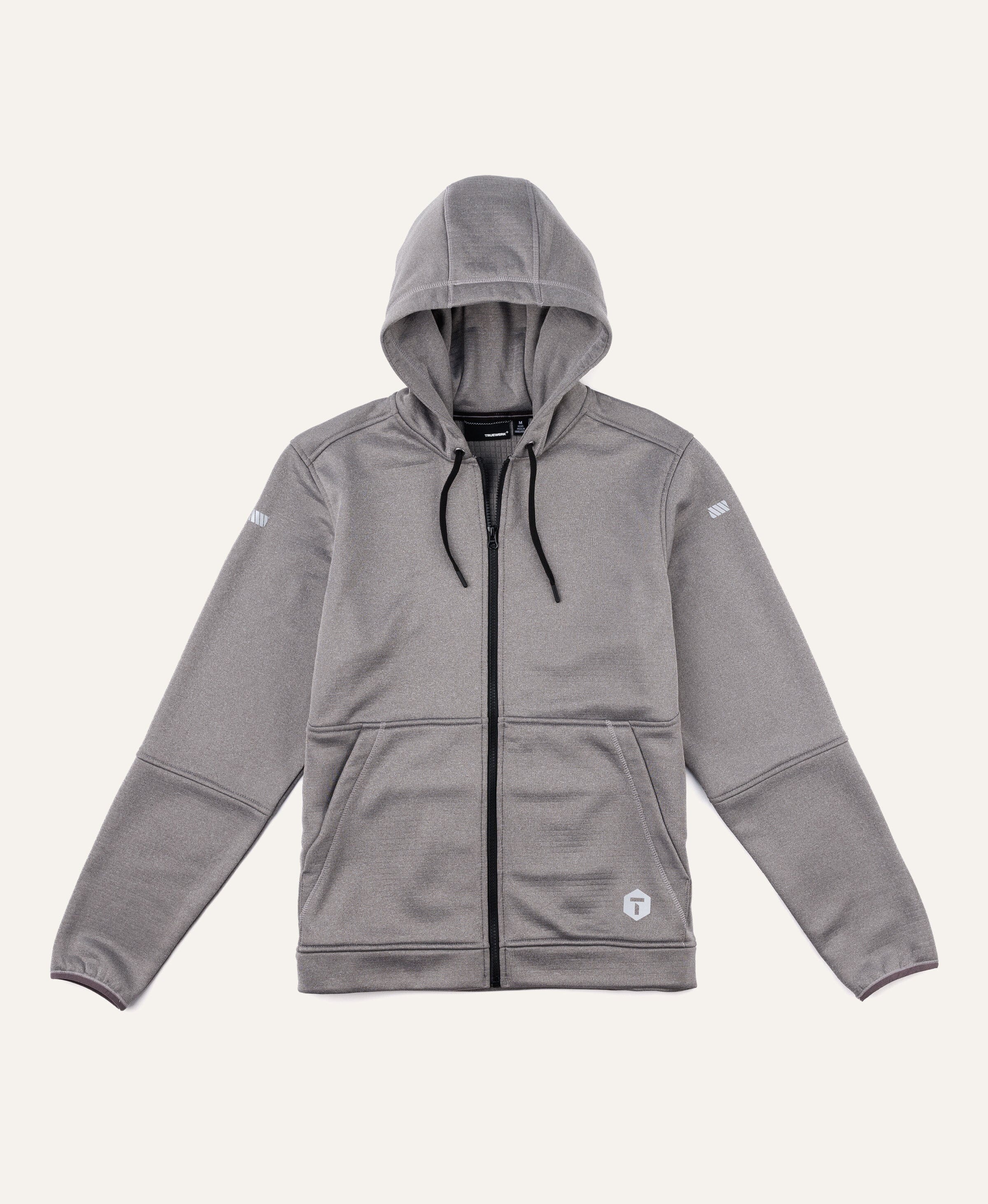 M2 Grid Zip Up Hoodie Truewerk #color_heathered grey