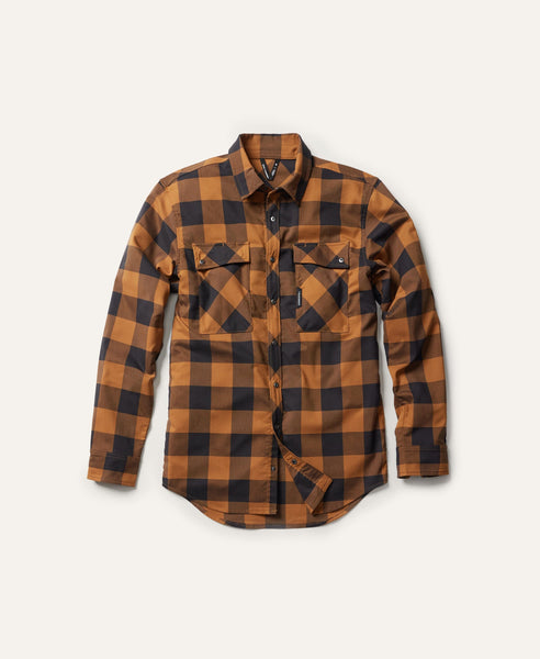 シャツ Tech Work Shirts Flannel Plaids tech_flannel_mens_brown_flat_l